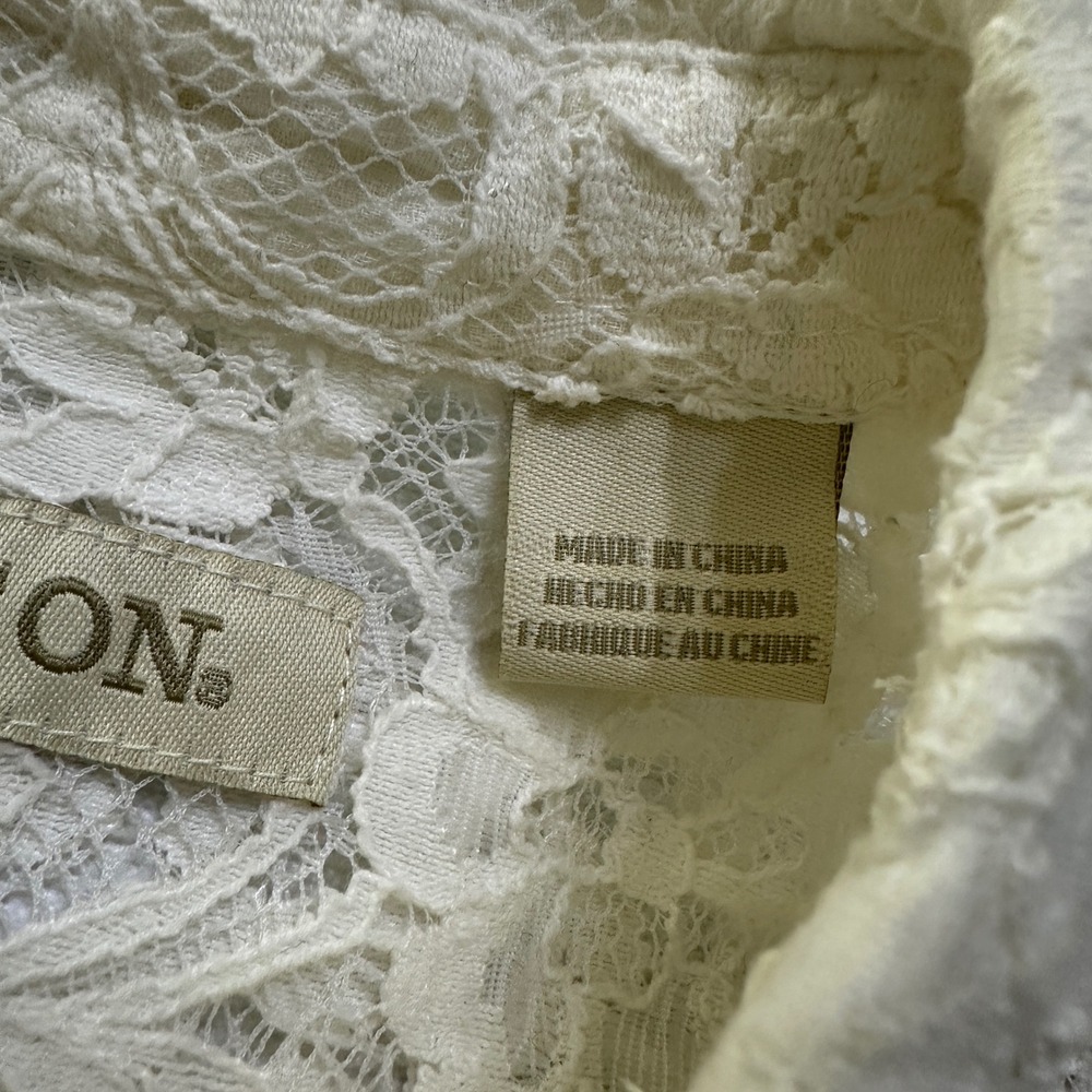 Stetson Lace Western Shirt Womens L Cream Ruffle Coastal Cowgirl Victorian Boho - Picture 5 of 12